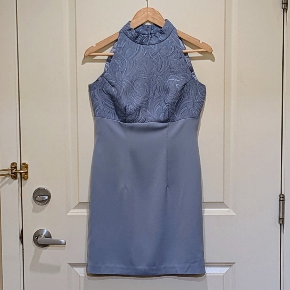 EUC Handmade Vintage S Powder Blue High Collar Dress with Matching Jacket